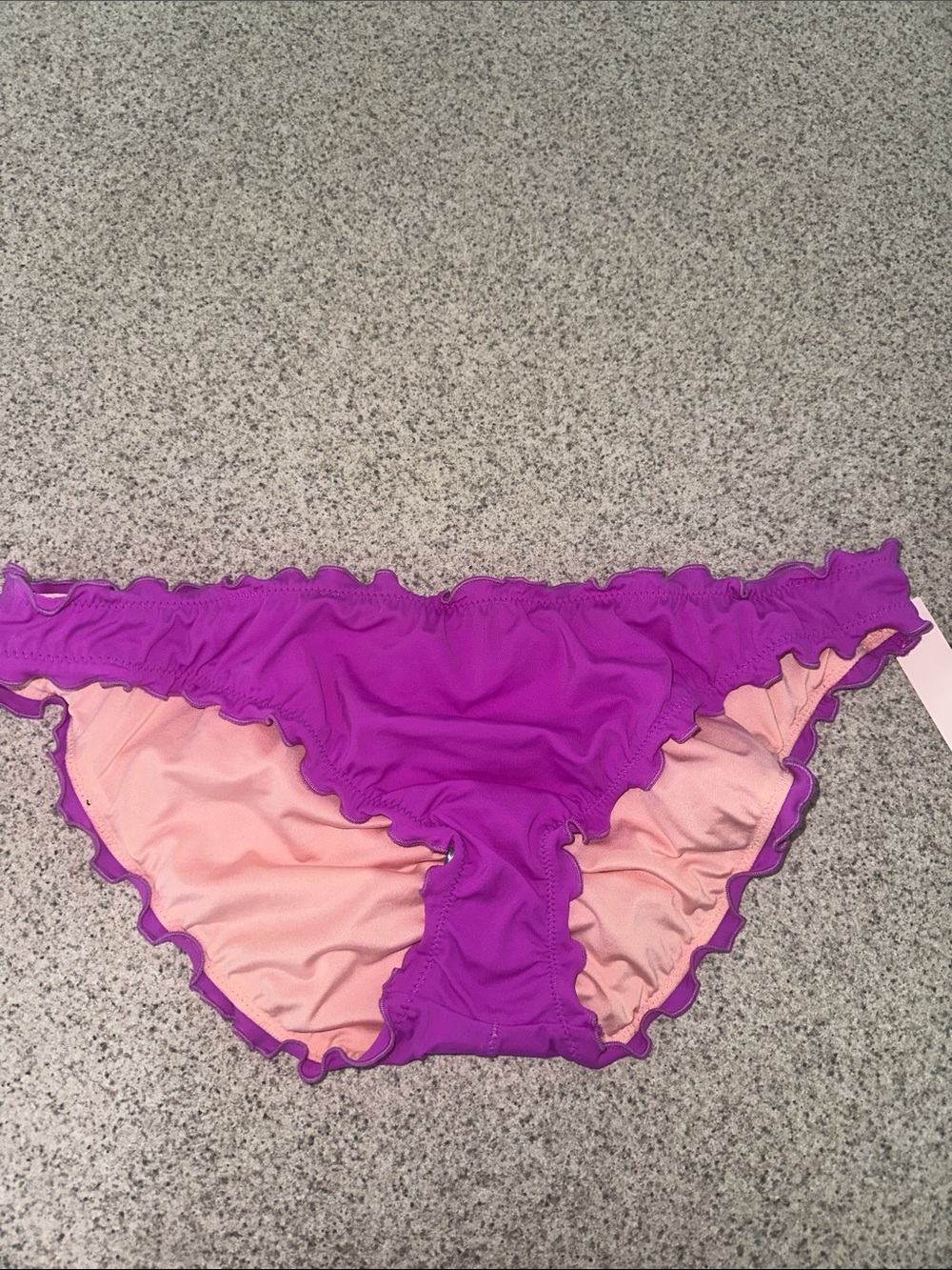 NWT Victoria’s Secret Purple & Peach Ruffle Bikini Swim Bottoms XL